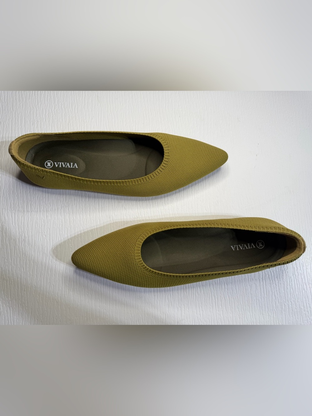 Vivaia Aria 5 Pointed Toe Ballet Flats in Olive Green- Size 40.5 - Picture 8 of 11